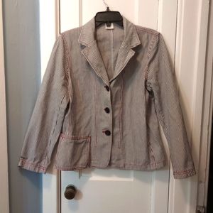 Pinstripe business blazer high cut by Harve Bendard